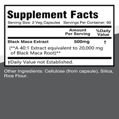 Black Maca Supplement - Promotes Power