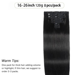 Clip In Real Human Hair Straight Hair