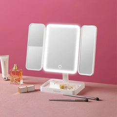 Tri-Fold LED Makeup Mirror