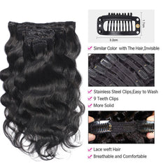 Body Wave Clip In Human Hair Extensions